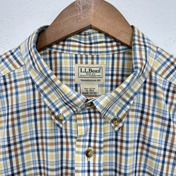 L.L. Bean Men's Size XL Plaid Button Down Dress Shirt Business Casual Outdoorsy - Picture 7 of 8